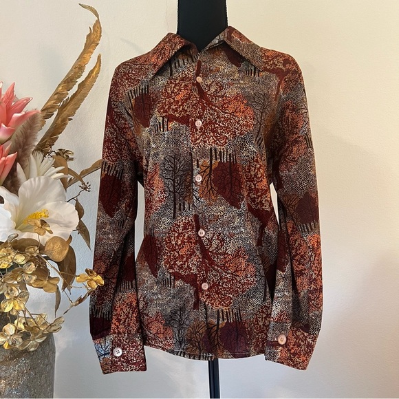 Jantzen Tops - Jantzen 100 Made in the USA Vintage 70s Fall Button Down